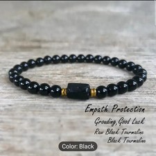 Black Tourmaline Bracelet Men Women 