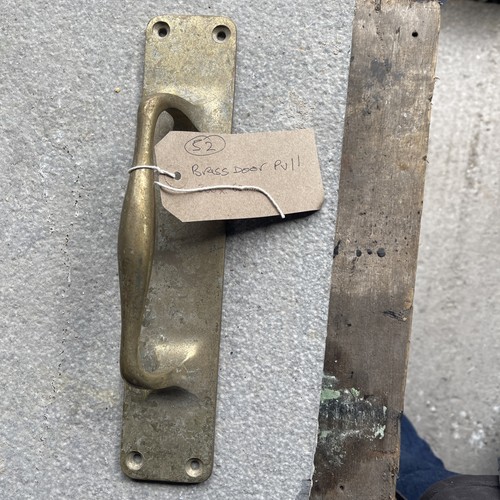 Brass door pull handle - door,