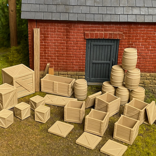 Scale crates barrels - o, 1:48