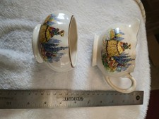 Sandland Ware Milk Jug & Sugar Bowl Set Made In England Vintage Ceramic