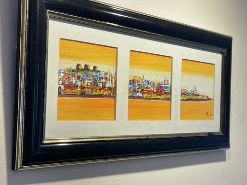 Vibrant coastal oil painting - vibrant,