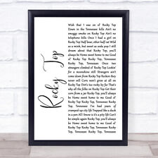 Rocky Top White Script Song Lyric Quote Music Print