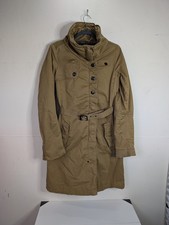 G-Star RAW Army Dandy Trench Coat Womens S Khaki Military Jacket Belted Quilted