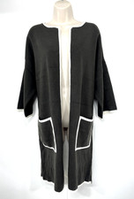 JIGSAW Brown Ivory CASHMERE Blend Classic Style Women's Cardigan UK 12 14 M