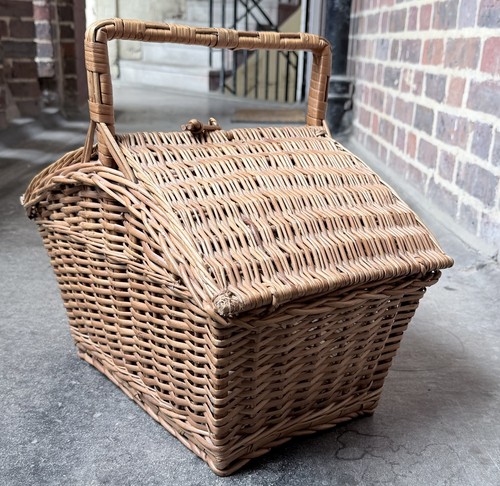 Vintage double lid wicker - vintage,