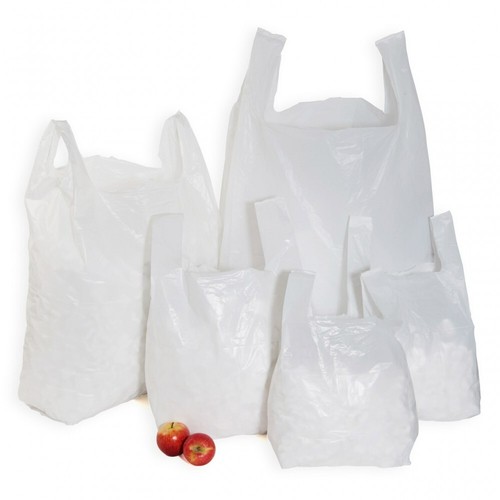 White plastic carrier - plastic, bags