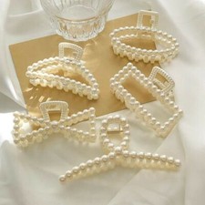 Women Girls Large Hair Pearl