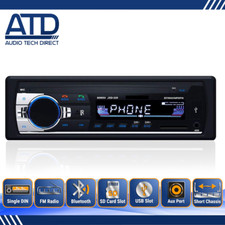 Single DIN Car Radio Mechless Stereo Bluetooth AUX USB SD A2DP Classic Head Unit