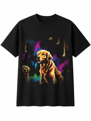 Splatter art golden retriever - art,