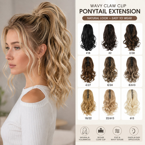 Wavy ponytail hair - hair, extension