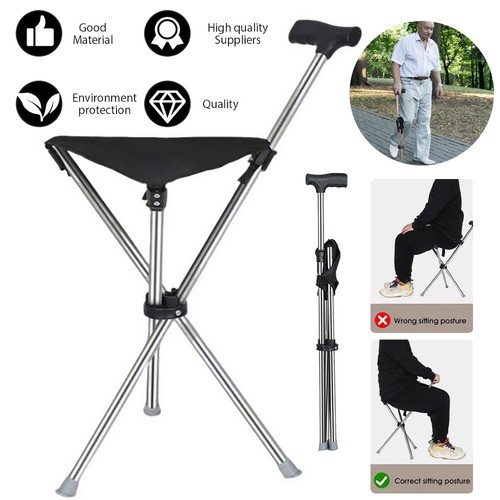 Cane with seat walking stick - with,