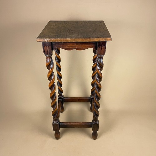 Oak barley twist side table - oak,
