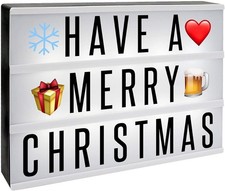 Lightbox with 205 Letters & Emoji Light Up A4 Letter Box LED Wedding Party Disco