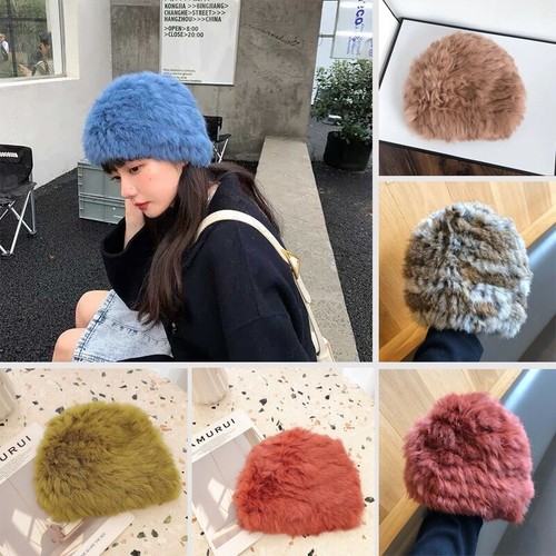 Girl warm real - fur, hat
