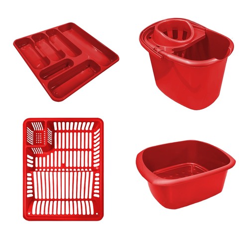 Red plastic set - plastic,
