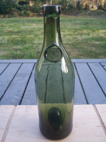 Antique bottle blown glass - blown,