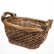 Rustic Oval Boho Wicker Basket