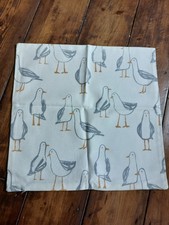 Seagull Design Cushion Cover. Cotton. New. Zip Opening. Cream. 40x40cm
