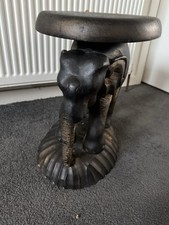 Carved Wood Elephant Stand /