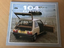 PEUGEOT 104 SALES BROCHURE 1982 Models September 1981