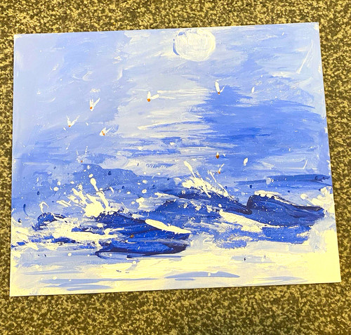 Original abstract seascape - original,