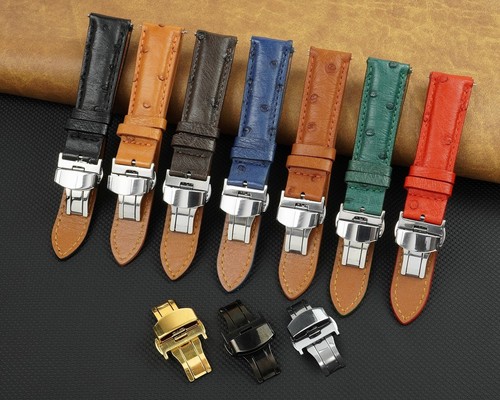 Ostrich leather watch strap - leather,