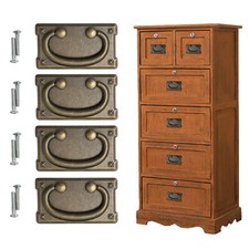 4pcs Rustic Handle Oak