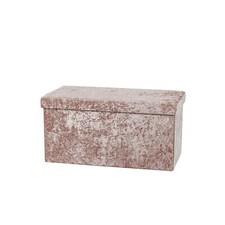 Crushed Velvet Ottoman Bench