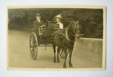Postcard Gentleman & Lady In Horse & Trap Cart Real Photo RP SOCIAL HISTORY