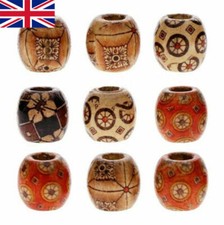 100pcs Mixed Large Hole BOHO Wooden Beads for Macrame European Charms Craft Set/