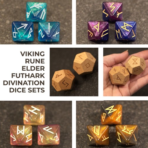 Elder futhark viking rune dice - futhark,