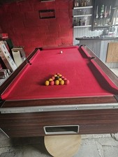  Pub Style Pool Table , Red Cloth , Old Srlye Coin Operated 