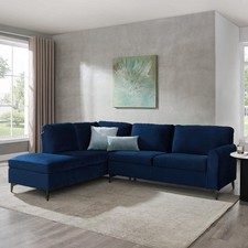 Corner Sofa Left Hand or Right Hand Facing L-Shaped Terminal Sofa Metal Legs