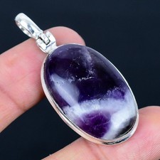 Sage Amethyst Gemstone Handmade Antique Design Pendant Jewelry Gift 2.13"
