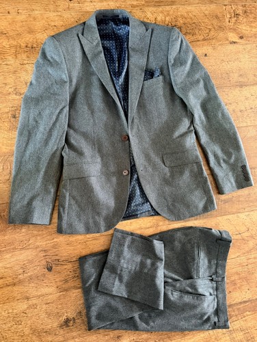 Next slim fit grey brown - fit, suit