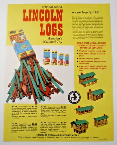 Vintage 1961 lincoln logs - vintage,