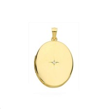 Real diamond oval locket - oval,