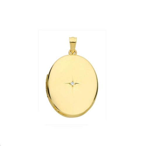 Real diamond oval locket solid - diamond,