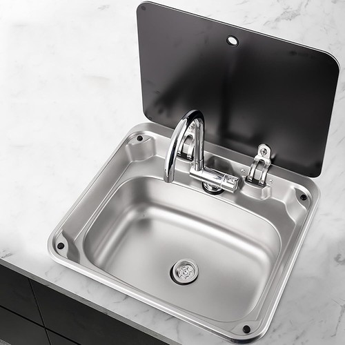 Stainless steel campervan sink - stainless,