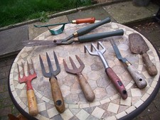 Job Lot Of Old Gardening Hand Tools - For Restoration  - Various x 8.