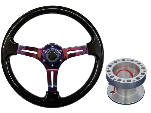 Black neo chrome steering - chrome,