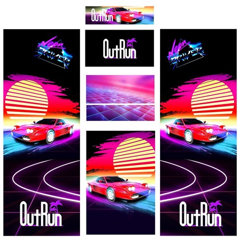 Universal out run stickers for - out,