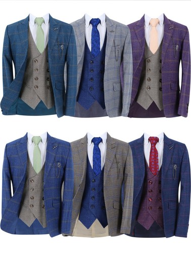 Boys windowpane check suit - windowpane,