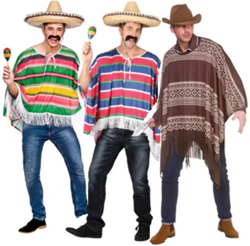 Mexican poncho adults fancy - poncho,