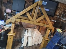 wooden front door canopy porch