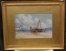 ERNEST ERNST DADE Original Signed Watercolour Painting of Scarborough Bay