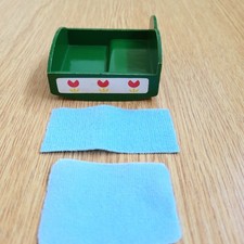 Sylvanian Families Vintage Green Wooden Double Cot Bed Crib Baby Nursery Set