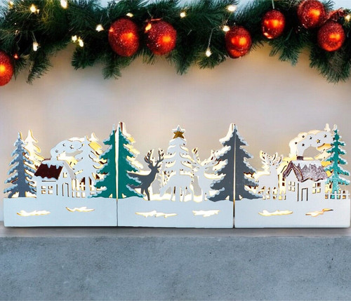 Led christmas village scene - christmas,