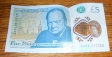 Polymer £5 note #AA serial