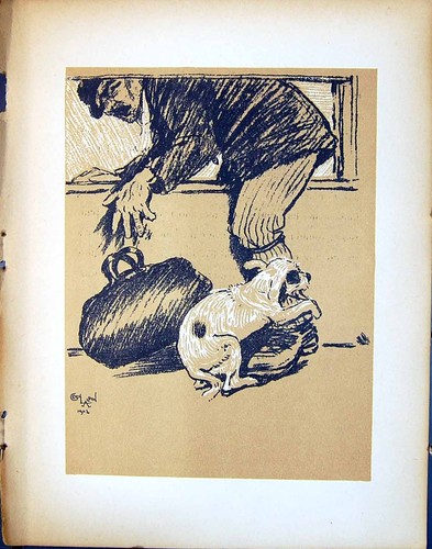 Antique old print - print, dog